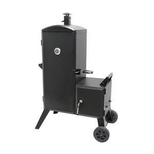 Ahumador Vertical de Carbón Estilo Americano Moderno, Parrilla de Barbacoa Estilo <span class=keywords><strong>Texas</strong></span> Comercial, Construcción de Acero Inoxidable, Altura Ajustable - Product Image 1