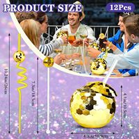 Gobelets à paillettes scintillantes or et argent de 20 oz (600 ml) avec couvercles et pailles pour fêtes