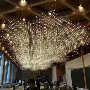 Postmodern restoran parlaklık yaratıcı proje kolye ışıkları mobilya mağazası sergi salonu lamba altın küp avize - Product Image 3