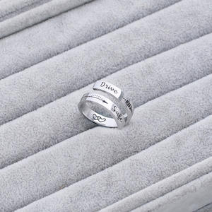 Кольцо-браслет Loftily Jewelry из нержавеющей стали 316L с серебряным покрытием, модное, с надписью «<span class=keywords><strong>Drive</strong></span> Safe», вдохновляющее, мужское, простой дизайн, с буквами - Product Image 4