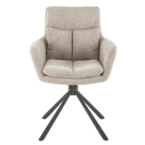 Canapé européen <span class=keywords><strong>Chaise</strong></span> de loisirs Maison bon marché vente en gros <span class=keywords><strong>Chaise</strong></span> de salle à manger pivotante en tissu <span class=keywords><strong>beige</strong></span> avec pied - Product Image 2