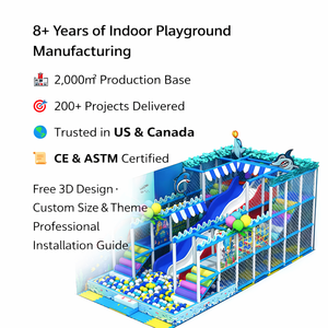Parque Infantil Interior con Temática Oceánica Personalizada, Equipo de Juego Suave para Niños, Parque de Atracciones Comercial con Piscina de Pelotas y Tobogán, OEM/ODM - Product Image 3