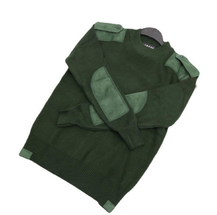 Mens wholesale military army jersey pullover sweater custom knitting wool acrylic v-neck sweater