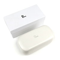 Boîte de rangement rigide blanche minimaliste pour lunettes, personnalisable avec logo de marque, emballage pour lunettes de soleil, pack complet d'accessoires pour lunettes