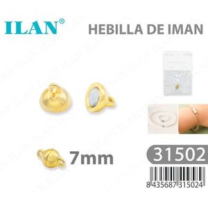 Chiusura magnetica Ilan da 7 mm in oro per bracciali e collane - Product Image 1