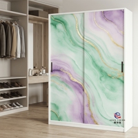Armoire en acier imprimée avec effet 3D moderne, armoire en métal personnalisée avec graphismes et grands rails de rangement