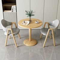 WDY-Table de réception moderne, salle de conférence, table ronde en bois et chaises avec 2 chaises