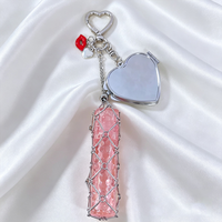 Mini raquette de tennis, pendentif batte de baseball, porte-clés en corde tressée, sac en filet en acier inoxydable, chaîne à rouge à lèvres, accessoires de pendentif