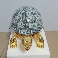 Statue de tortue en résine électroplaquée de haute qualité, motif animal de dessin animé, articles de collection d'art
