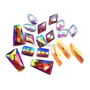 Tùy Chỉnh Màu Sắc Hình Dạng Giọt 9*36Mm Pha Lê Vàng AB Nhựa Rhinestone Loose Đá Quý Đá - Product Image 4