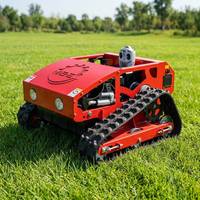 Livraison Gratuite Tondeuse Robot RC sur Chenilles 550mm 21IN à Démarrage Électrique et Essence pour Pentes, Tondeuse à Gazon Télécommandée Économique