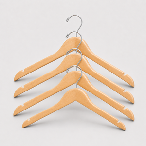 Cintres en bois naturel pour sécher les vêtements, finition lisse, conçus pour la penderie, prix abordable - Product Image 5