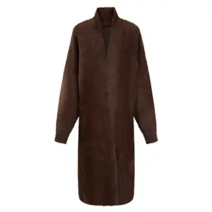 Abrigo holgado de talla grande para mujer, abrigo de piel Vintage, moda cálida, de punto, primavera e invierno, nuevo diseño