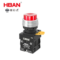 HBAN 22mm Tombol Tekan Elektronik ABS Hitam Perakitan Cepat 10A 1NO1NC IP65 Tahan Air Kedap Air Panel Kontrol Industri