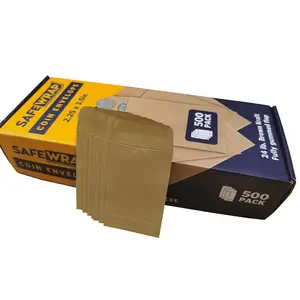 Envelopes de semente de envelopes de moedas sacos de papel marrom de embalar para pequenos selos de armazenamento de peças