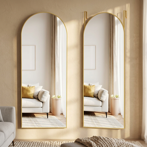 Large Instagram Style Dressing Bathroom Home Metal Frame Wall-Mounted Three-Dimensional Modern <b>Full</b>-<b>Length</b> Glass Floor <b>Mirror</b> - Product Image 1