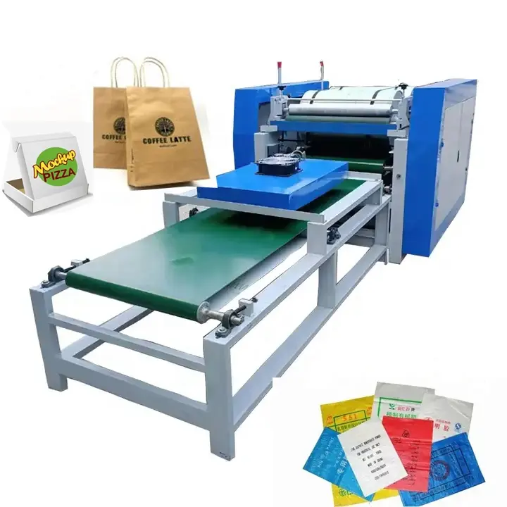 3 색 Flexo 짠 골판지 종이 가방 로고 인쇄 기계 가격 작은 종이 피자 상자 프린터 기계