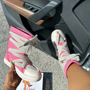 <span class=keywords><strong>Stivaletti</strong></span> moda donna con lacci taglie forti <span class=keywords><strong>in</strong></span> cotone Chelsea per estate autunno corta superiore con caratteristiche rotonde taglia da ragazza - Product Image 1