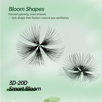 Yelix Upgrade Extensions de cils en éventail 6D 8D, Volumes B C D, 8-15mm, Smart Bloom Lashes, avec plateaux de pose facile