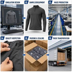 Sweat-shirt pour homme à col montant imprimé sur mesure, pour le sport en plein air, la course à pied, la remise en forme, l'entraînement, coupe ajustée, respirant, imperméable - Product Image 5