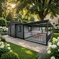 Maison conteneur extensible de 40 pieds - Prête à l'emploi, maison moderne avec cuisine et chambre (panneaux sandwich en acier, installation rapide)