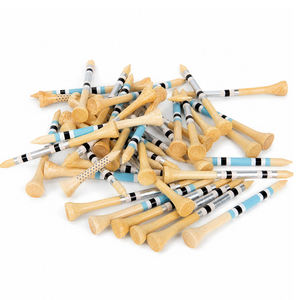 Tees de Golf de Madera Multicolor Surtidos, Tees de Madera Natural con Rayas Mixtas, Variedad a Granel para Práctica en Campo de Golf, Venta al por Mayor - Product Image 1