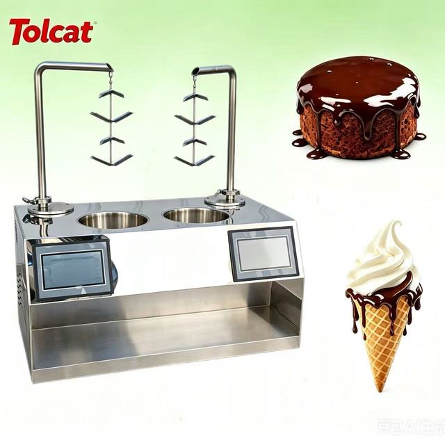 Double Head Commercial Hot Chocolate Dispenser Automatic  Fountain for Strawberry Coating Chocolate Machine