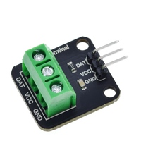 DS18B20 Sensor suhu modul Kit tahan air 100CM kabel Sensor Digital Stainless Steel Probe Terminal adaptor UNTUK Arduino