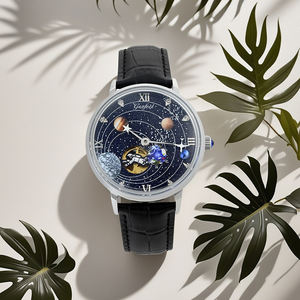 Montre-Bracelet Mécanique Automatique pour Homme Style de Marque <span class=keywords><strong>Mission</strong></span> Terre-Lune Bleue Étanche en Gros - Product Image 6