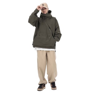 Giacche Casual <span class=keywords><strong>da</strong></span> uomo per Sport invernali con cappuccio in tessuto con occhielli cappotti irregolari asimmetrici Full Zip per escursioni e Streetwear - Product Image 5