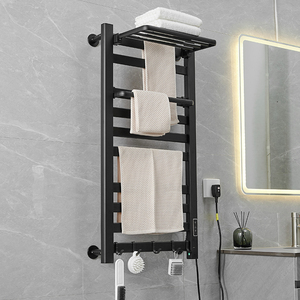 Điện sưởi ấm khăn giá treo tường điều khiển nhiệt độ phong cách Bắc Âu thang máy sấy nước nóng khăn đường sắt với kỹ thuật số hẹn giờ - Product Image 4