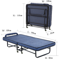 Lit Pliant Portable Simple ou Double d'Hôtel, Style Moderne avec Matelas
