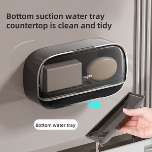<span class=keywords><strong>Portasapone</strong></span> da Parete Antipolvere con Cassetto e Vassoio di Drenaggio, <span class=keywords><strong>Senza</strong></span> Foratura, <span class=keywords><strong>per</strong></span> Bagno di Lusso e <span class=keywords><strong>Doccia</strong></span> - Product Image 2