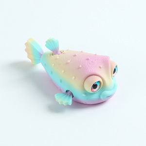 2026 Ornement de poisson-bouffant mignon imprimé en 3D avec œil articulé simulé, cadeau d'anniversaire pour enfants, artisanat de décoration intérieure - Product Image 4