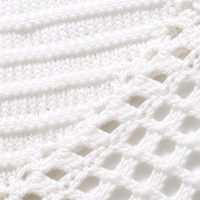 Haut en tricot artisanal personnalisé OEM & ODM pour femme, blanc, motif fraise, col rond, manches courtes, appliqué, en acrylique, mode estivale chic, vente en gros