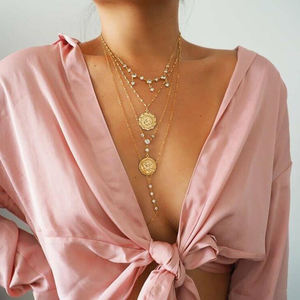 Body Chain Jóias Atacado Aço Inoxidável 18K PVD Banhado A Ouro CZ Pedra Bikini Belly Chain Custom Green Zircon Body Chain - Product Image 3