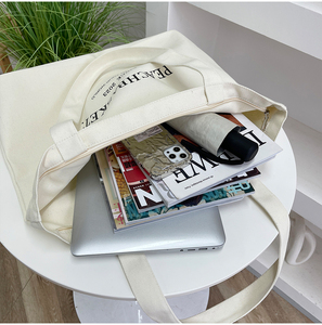 Xuerry High Quality Eco-Friendly Traveling Recycled Zipper <b>Pocket</b> Cotton Customized Canvas Custom Logo Printed Shopping <b>Tote</b> <b>Bag</b> - Product Image 2