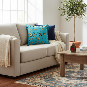 Evil Eye & <span class=keywords><strong>Nazar</strong></span> Progettato Turchese Turco e Pouf Cuscino-Copertura del Cuscino - Product Image 3