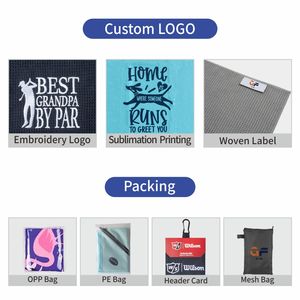 Accesorios de golf de gofres bordados Imán de toalla de golf para Toalla de golf con cepillo de limpieza - Product Image 5