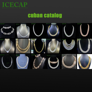 <span class=keywords><strong>Collana</strong></span> con catena in corda placcata in <span class=keywords><strong>oro</strong></span> bianco 14k con diamanti in argento Sterling 925 Vvs Moissanite - Product Image 4