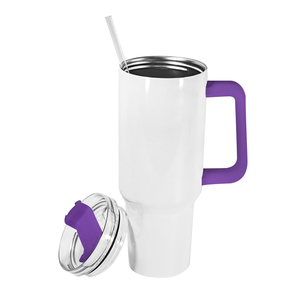 Gobelet isotherme en acier inoxydable de 40 oz avec poignée pour impression par sublimation, isolation thermique de 6 à 12 heures, écologique, cadeau d'affaires gratuit - Product Image 4