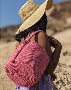 Bolso de Playa de Ganchillo para Mujer, Estilo Bohemio Rosa, con Correa de Hombro Individual, Bolso Casual con Decoración de Cuentas - Product Image 2