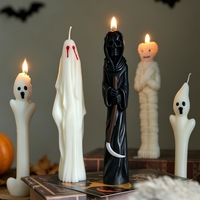 Bougies Pilier Artisanales Fantaisie en Gros pour Halloween, Cadeaux de Fête, Décorations Maison Fantôme et Mummie, Bougies Parfumées en Cire de Soja