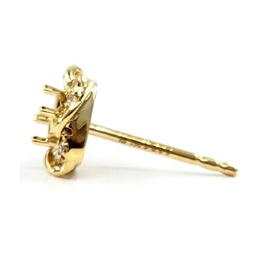 Boucles d'oreilles clous en diamant véritable plaqué or jaune massif 18 carats avec logo personnalisé - Product Image 2