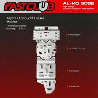 Plaque de protection de châssis en alliage d'aluminium 8 mm pour Toyota PRADO LC250-2.8T, finition aluminium naturel, position des trous d'origine, FASTCULB