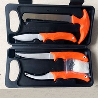 Ensemble de 4 couteaux de chasse et de pêche multifonctionnels, nouvelle arrivée, ensemble de couteaux de boucher portable, acier inoxydable