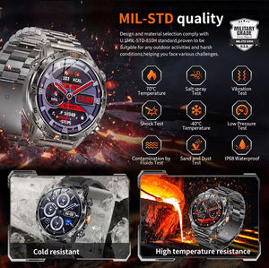 Montre connectée AK91 Flashlight Reloj Inteligente Outdoor Smartwatch, appels Bluetooth, plus de 100 modes sportifs, étanche, pour hommes - Product Image 5