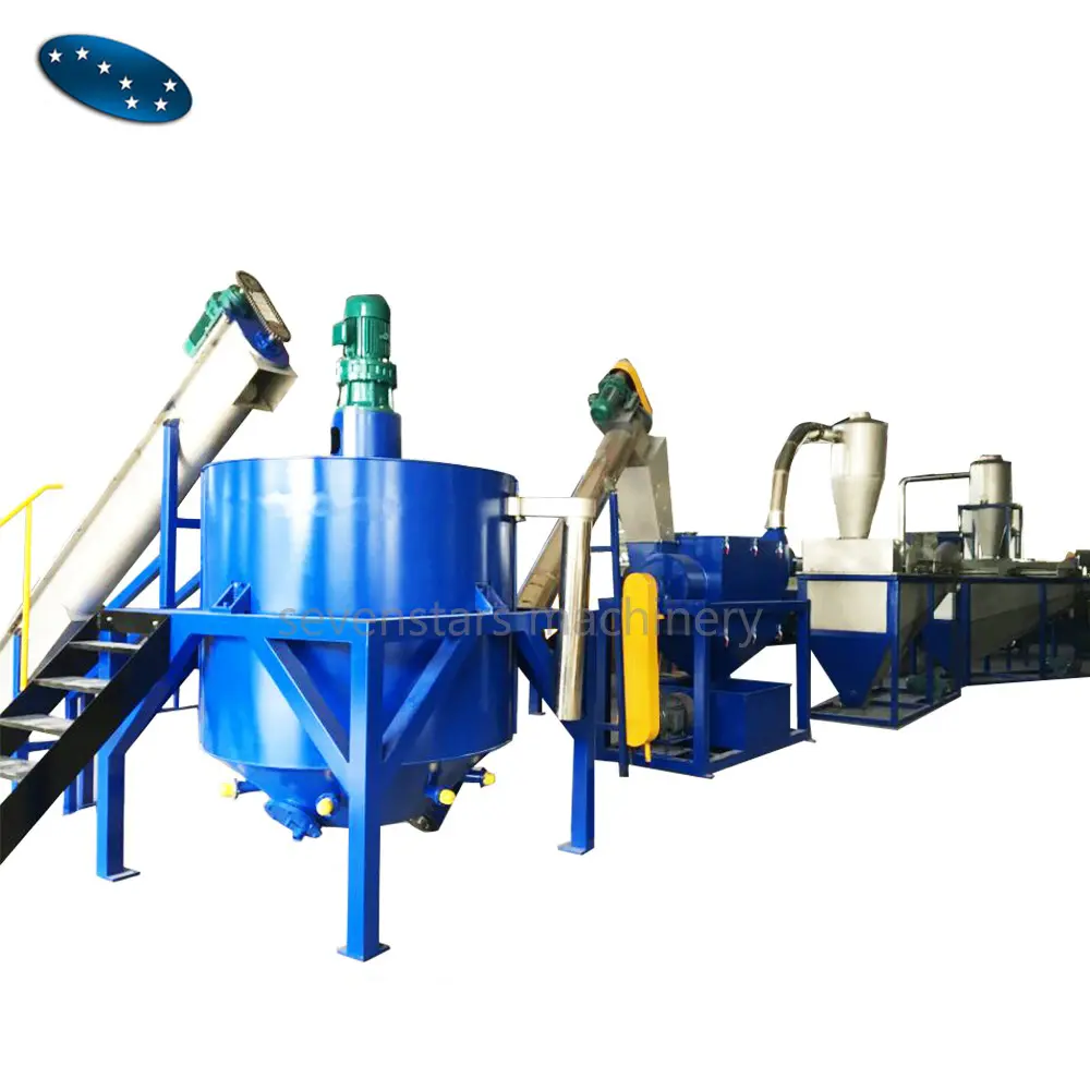 plastic pet bottle washing recycling line with hot wash flakes tank