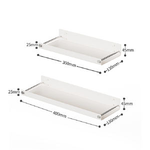 Étagères murales flottantes - Métal blanc pulvérisé, multifonctionnelles pour chambre et salon, étagère de présentation polyvalente pour rangement de livres d'enfants - Product Image 6