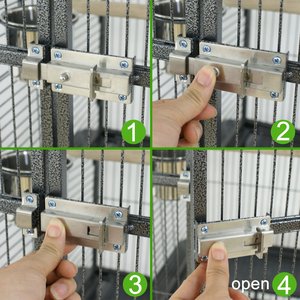 Jaula para Loros con Techo Abierto y Gimnasio de Juegos, <span class=keywords><strong>Hábitat</strong></span> Móvil de Metal para Aves con Ruedas, Bandeja Deslizante para Desechos para una Fácil Limpieza Diaria - Product Image 4